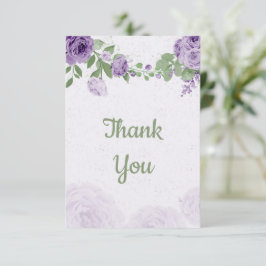 驚くべき紫色の花の緑の植物学 サンキューカード