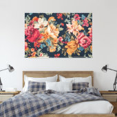 驚くべき絶妙な赤ピンクの黄色の花 キャンバスプリント (インサイチュ (寝室))