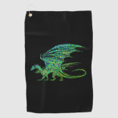 驚くべき緑のドラゴンモザイク ゴルフタオル (正面)