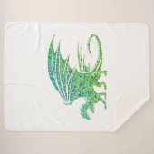 驚くべき緑のドラゴンモザイク シェルパブランケット (正面(横))