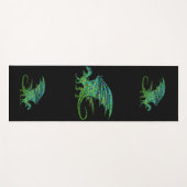 驚くべき緑のドラゴンモザイク ヨガマット (正面(横))