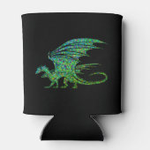 驚くべき緑のドラゴンモザイク 缶クーラー (裏面)