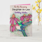 驚くべき義理の娘ハミングバード カード (黄色い花)