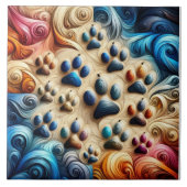 驚くべき色の犬の肉印刷 タイル (正面)