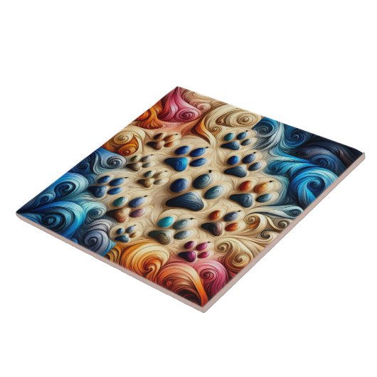 驚くべき色の犬の肉印刷 タイル (側面)