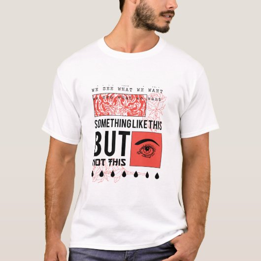 驚くべき花と目のデザイン Tシャツ (正面)
