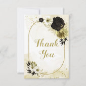 驚くべき茶色のアイボリー金ゴールドの感謝してい花幾何学的 サンキューカード (正面)