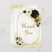 驚くべき茶色のアイボリー金ゴールドの感謝してい花幾何学的 サンキューカード (正面/裏面)