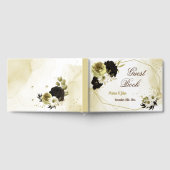 驚くべき茶色のアイボリー金ゴールド花ジオメトリック ゲストブック (全面)