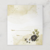 驚くべき茶色のアイボリー金ゴールド花 プレイスカード (外部開封)