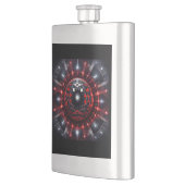 驚くべき赤黒チェック柄のマンデルブロ集合スターバースト フラスク (左)
