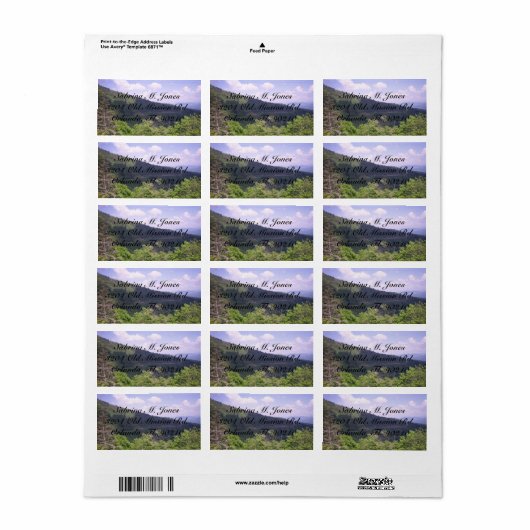 驚くべき遠くを見る青い尾根 ラベル (フルシート)