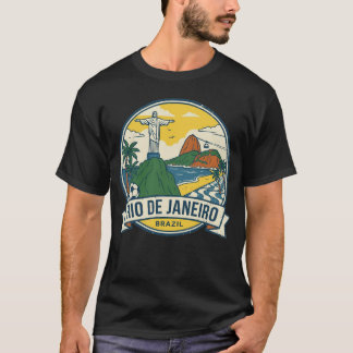 驚くべき都市: リオスカイライン、ビーチとサッカー Tシャツ