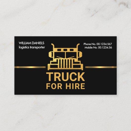 驚くべき金ゴールド·トラック看縁ど板の物流  名刺 (正面)