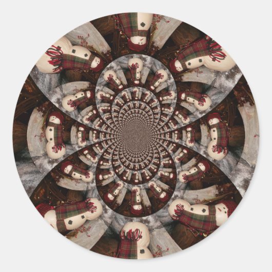 驚くべき雪だるま ラウンドシール (正面)