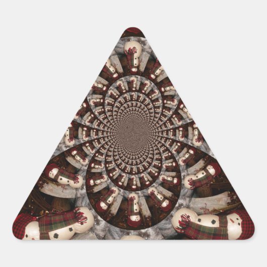 驚くべき雪だるま 三角形シール (正面)