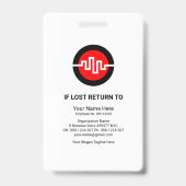 驚くべき青いストライプ列写真IDを押す バッジ (裏面)