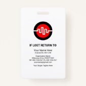 驚くべき青いストライプ列写真IDを押す バッジ (裏面)