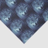 驚くべき青い目をした魔法の野生の狼パターン（の模様が）ある 薄葉紙 (詳細)