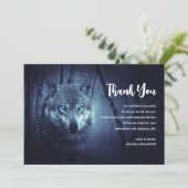 驚くべき青い目をした魔法の野生の狼 サンキューカード (スタンド正面)