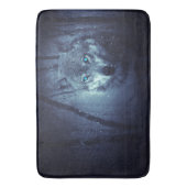 驚くべき青い目をした魔法の野生の狼 バスマット (正面縦)