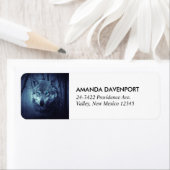 驚くべき青い目をした魔法の野生の狼 ラベル (インサイチュ)