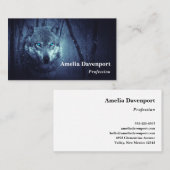 驚くべき青い目をした魔法の野生の狼 名刺 (正面/裏面)