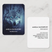 驚くべき青い目をした魔法の野生の狼 名刺 (正面/裏面)