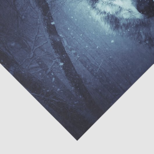 驚くべき青い目をした魔法の野生の狼 薄葉紙 (詳細)