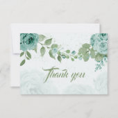 驚くべき青い花の緑の葉植物植物 サンキューカード (正面)