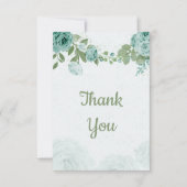 驚くべき青い花の緑の葉植物植物 サンキューカード (正面)