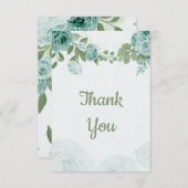 驚くべき青い花の緑の葉植物植物 サンキューカード (正面/裏面)