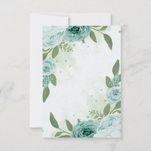 驚くべき青い花の緑の葉植物植物 サンキューカード (裏面)