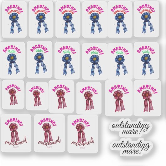 驚くべき青と赤のリボンのシール シール (正面)