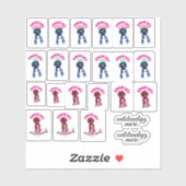 驚くべき青と赤のリボンのシール シール (シート)