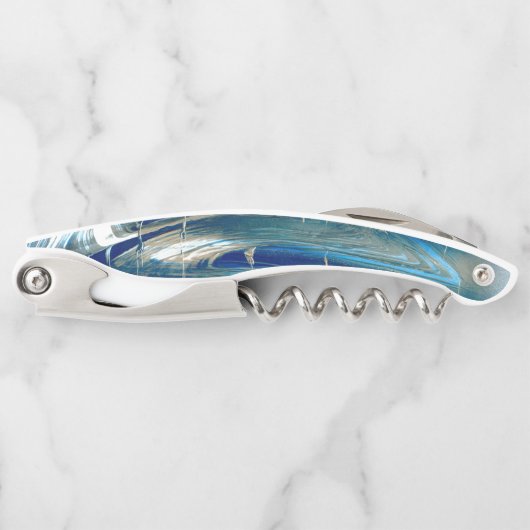 驚くべき青色の抽象芸術 ソムリエナイフ (正面)