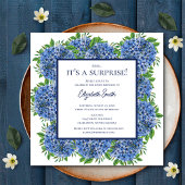 驚くべき100歳の誕生日パーティーブルーアジサイ 招待状