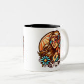 驚くべき60年代と70年代の色のヒッピー1969 ツートーンマグカップ (正面右)