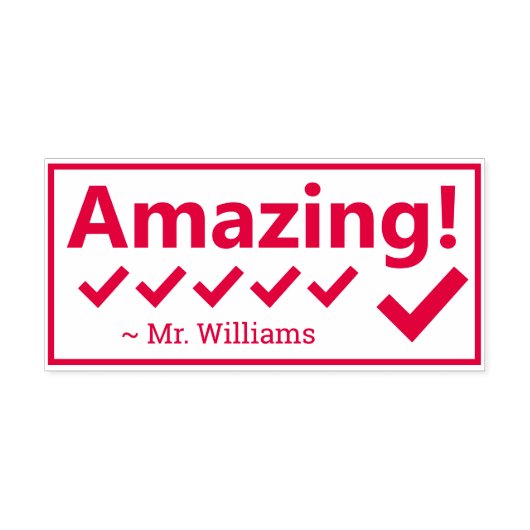 "驚くべき!" +カスタム家庭教師の名前 セルフインキングスタンプ (デザイン)