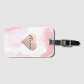 驚くべき,クールピンクのハートラゲージタグ ラゲッジタグ (正面横)