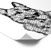 驚くべきB&Wモザイクドイツの羊飼いのポスター ポスター (角)