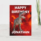 驚くべきTレックス恐竜の誕生日カード カード (正面)