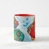 驚くほどの驚くべき魚飛んでいるのマグ マグカップ (中央)