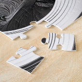 驚くほどエレガント白黒のシルエットカップル ジグソーパズル (側面)