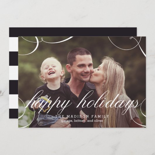 驚くほどスクリプト化された休日のフォトカード シーズンカード (正面/裏面)