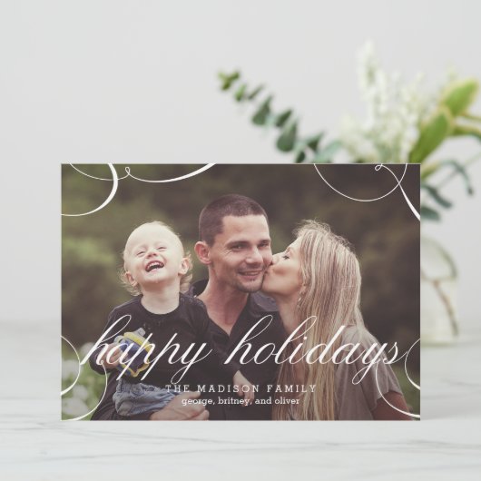 驚くほどスクリプト化された休日のフォトカード シーズンカード (スタンド正面)