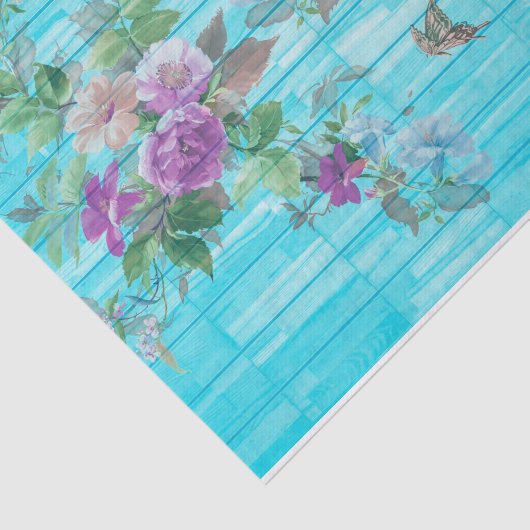驚くほど印象的なターコイズの背景の花 薄葉紙 (詳細)