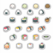 驚くほど可愛いかわいい寿司漫画 シール (正面)