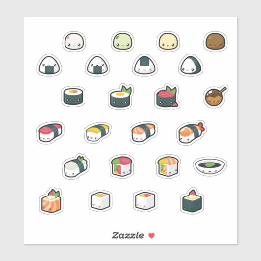 驚くほど可愛いかわいい寿司漫画 シール (シート)