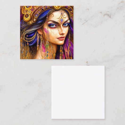 驚くほど現実的なジプシーのレディートリプチチ スクエア名刺 (正面/裏面)